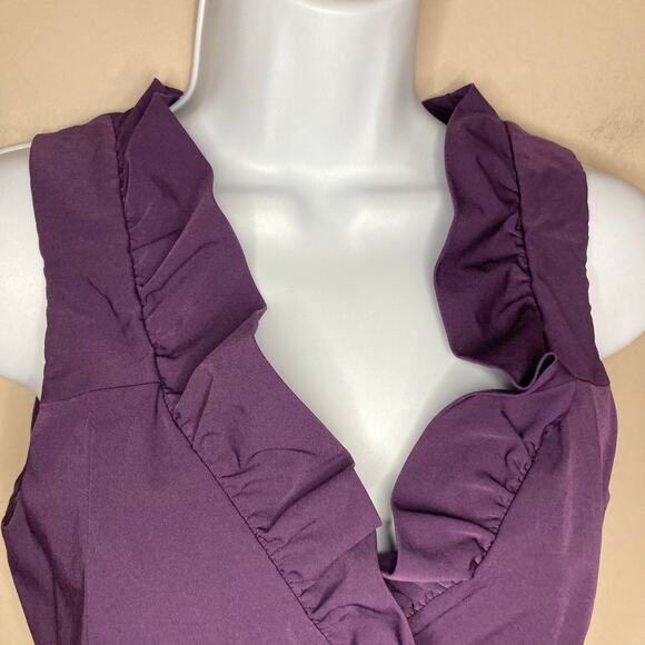 Diane Von Furstenberg Wrap Dress Size 4 DVF Hampton Sleeveless Ruffle V Neckline - Picture 11 of 16